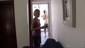 Cheating girlfriend getting busted riding old dick
