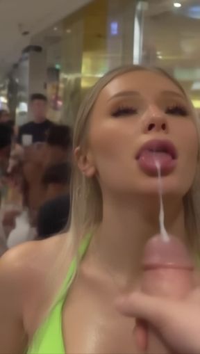 facial, a young, blonde Caucasian woman with, video created by AI