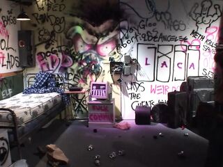 Wild fuckfest. Pierced and tattooed skank loves to be screwed and facialized