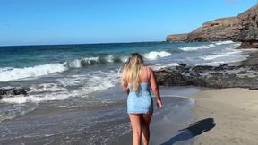 Shameless Girl Pissing on Public Beach