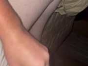 Hard cock in soft white thong