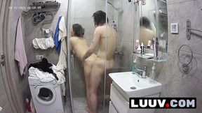 LUUV  Tattooed Alice joins her boyfriend in the shower  The webcam is on