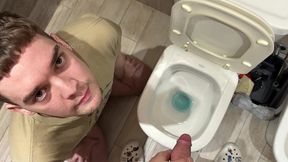 young sexy guy sucks my wet cock after pissing & facial cumshot