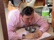 Drinking from my doggy bowl