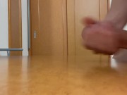 机オナニーで我慢していた精子を射精してしまう変態日本男子　無修正　個人撮影