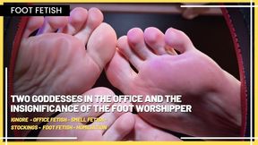 The Scent of Domination: Two Goddesses in the Office and the Insignificance of the Foot Worshipper (720 EN SUB) Ignore Fetish - Office Fetish - Smell Fetish - Stockings - Socks Fetish - Foot Fetish - Humiliation copy