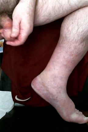 Coach Carl Jacks off on His Size 13 Left Foot