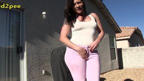 sinn sage locked out and pissing her tight pants