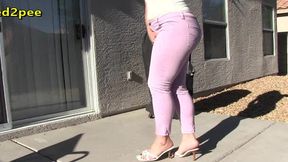 sinn sage locked out and pissing her tight pants
