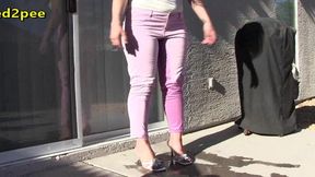 sinn sage locked out and pissing her tight pants