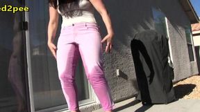 sinn sage locked out and pissing her tight pants