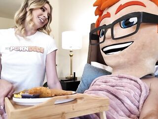 Golden-haired Teen Sophia Sterling Gets a Full Serving of PornDudeCasting's Large Ramrod Delight!