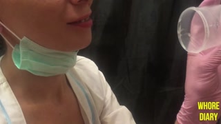 The nurse swallowed the sperm analysis