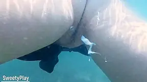 Deep Sea Creampie - Swimming Post-Ejaculation Pussy Fill Orgasm