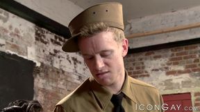 Blonde Liam Harkmoore hardly endures the swift thrusting delivered by Ty Roderick