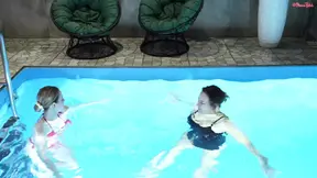 Lucky guy fucks hot MILF and cute 18-year-old in public sauna