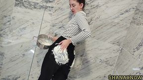 whipped cream fetish wet and messy socks shower with clothes