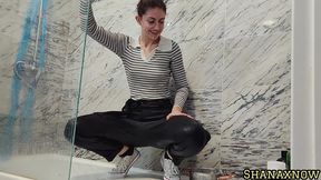 whipped cream fetish wet and messy socks shower with clothes