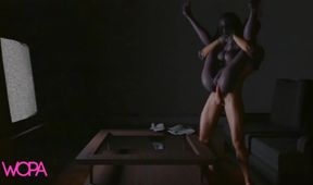 Samara got off the tv to give her pussy - 3d animation