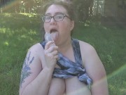 Ice dildo masturbation