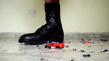 Destroying some cars with my boots