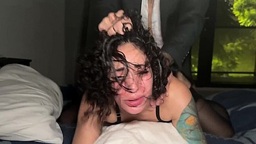 Man in Suit Dominates, Spanks and Mercilessly Fucks This Submissive Little Whore!