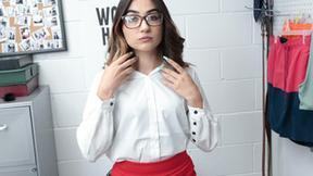 ”Short brunette burglar in glasses rides prick”