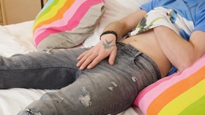 BoyFun: Solo Jack Killian caucasian in denim jeans cumshot