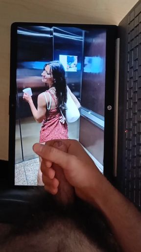 Woman in elevator