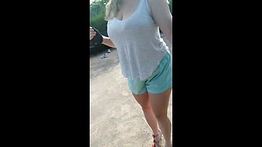 High heels in the park