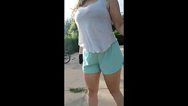High heels in the park