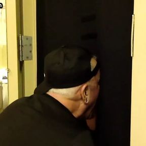 Real mature gloryhole lover sucks cock in homemade blowjob