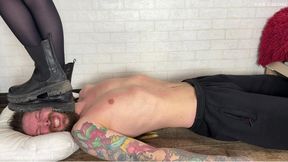 Trample My useless bitch with My dirty boots