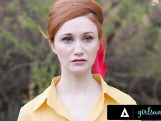 GIRLSWAY - Tiny eighteen y/o Campers Lana Smalls & Scarlet Skies SCISSOR & KISS Out of Getting Caught!