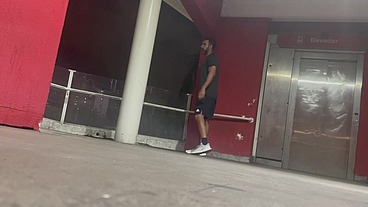 Flashing and masturbating outdoor - Public footbridge