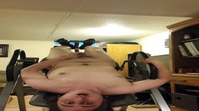 masturbating upside-down