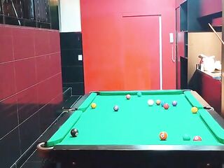Playing pool in a motel with a sexy shemale from the south.