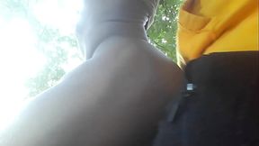 Black Twink gets fucked outdoors by straight guy