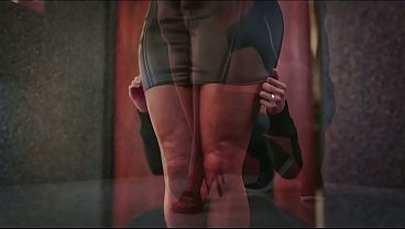 Synthetic MILF Masturbates in Public Bathroom