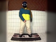 pawing off in snowboard gear