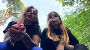 you are dirty and spit-stained in the forest - pov spitting femdom