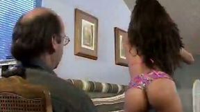 Sizzling hot exotic stripper serves a mature client in the hotel room