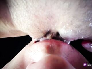 POV Closeup Licking Creamy Cunt and Love button.Real Throbbing Squirt Climax