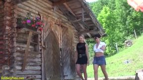 Wild german lesbian outdoor sex