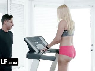 MYLF - Big butt golden-haired married woman seduces her hunk personal trainer during workout