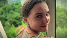 She Was So Tempting in the Window - I Had to Cum on Her Back POV