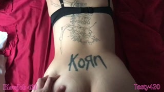 My little neighbor Tasty420 rides on my cock after sucking it all.-(Blowjob 420).