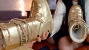 Golden Boots And Feet Smelling - Part 01 - HD 1280x720