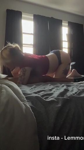 Blonde Hotwife Sucks and Fucks BBC Bull in Marital Bed