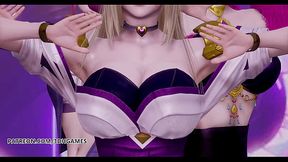 [MMD] Black Pink - How You Like That Hot Striptease Ahri Akali Evelynn Kaisa League of Legends KDA Uncensored Hentai